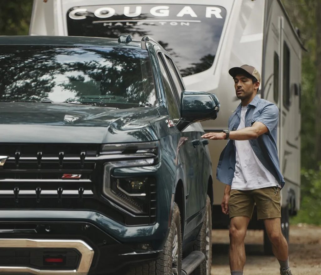 Chevy Truck towing an RV
