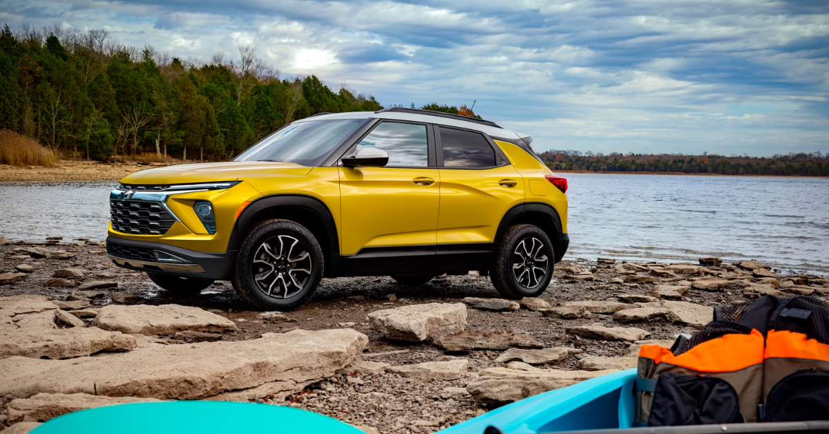2025 Chevrolet Trailblazer parked in front of a lake