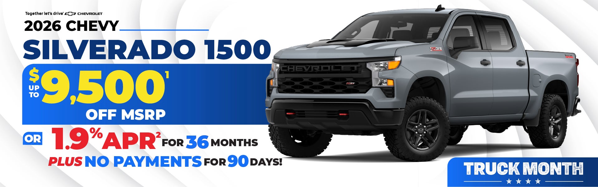 2026 Chevy Silverado 1500 - up to $9500 off MSRP | 1.9% APR